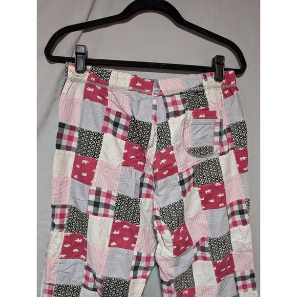 Aerie Women's Pink Gray Black Patchwork Quilted Plaid Pajama‎ Pants Size Medium - Picture 6 of 10